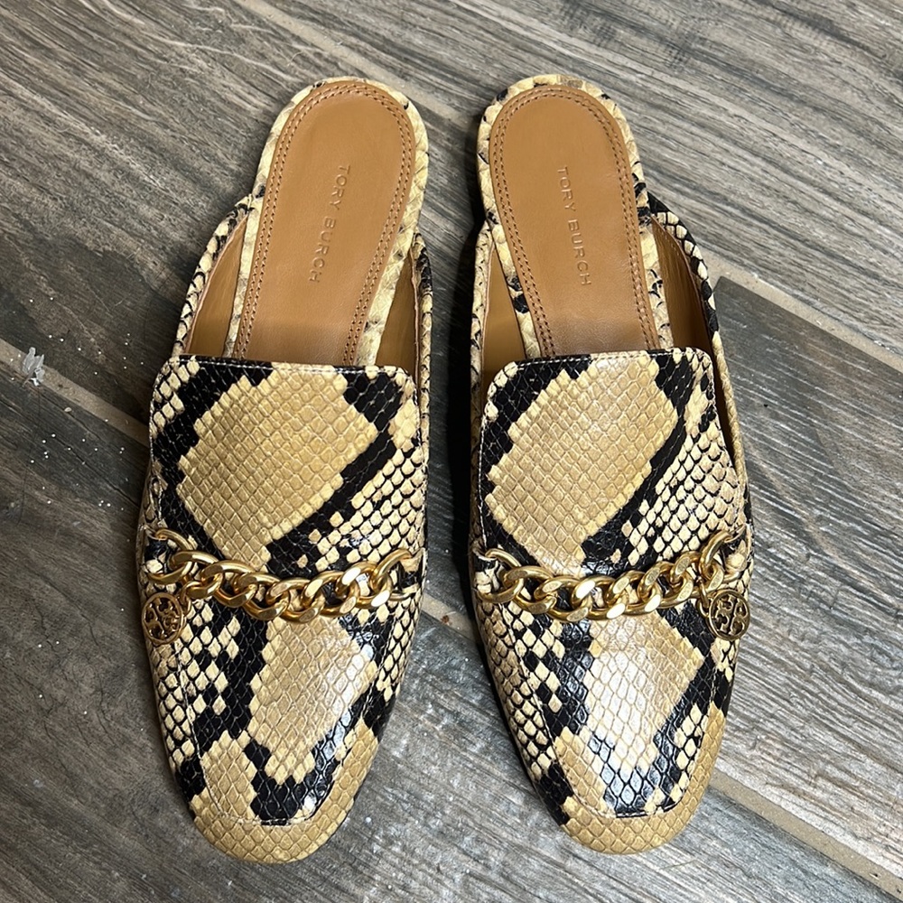 Tory Burch Leather Snake Python Embossed Mule 7.5 - image 6